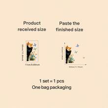 1 件趣味三猫墙贴 - 彩色花朵和蝴蝶图案，可移除自粘墙贴，易于清洁，适用于浴室、卧室、客厅的家居装饰 - 经典动物纹样设计，趣味十足，装饰性强 - 彩色 - 查看 13