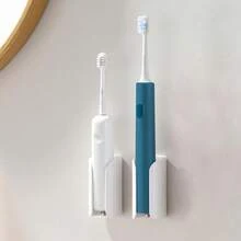Electric Toothbrush Holder For Bathroom, Wall-Mounted Toothbrush Stand With Self-Adhesive, Compact Bathroom Caddy For Electric Toothbrushes (White-2pcs) - White-2pcs - View 1