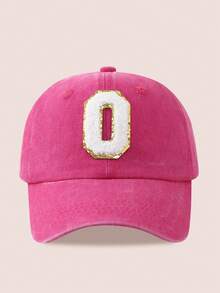 1顶男女通用26字母水洗棒球帽，遮阳帽，适合户外活动和日常佩戴，防紫外线 - 金標-玫紅水洗帽 - 查看 20