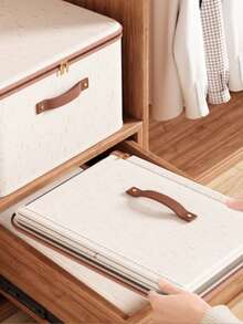 1 Peça Caixa de Armazenamento com Zíper e Tampa - Grande Capacidade - Adequada para Roupas, Itens Domésticos e Armazenamento de Quarto - À Prova de Poeira, À Prova de Umidade, Sem Necessidade de Instalação - Aplicável para Sala de Estar, Quarto, Despensa e Interior de Guarda-Roupa - Multicolorido - Visão 6