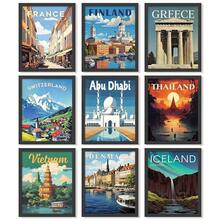 97 Decor Vintage Travel Posters Wall Art - Travel Art Prints For Wall Decor, Around World Destination Pictures Famous City Artwork For Classroom Decoration (8x10 Unframed),Travel - Travel - View 1