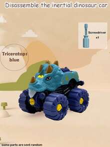 DIY可拆卸恐龙玩具车，儿童趣味减压益智玩具，恐龙造型可拆卸趣味玩具，儿童螺丝组装益智玩具，男女皆宜，儿童智力开发生日/节日礼物 - 彩色 - 查看 18