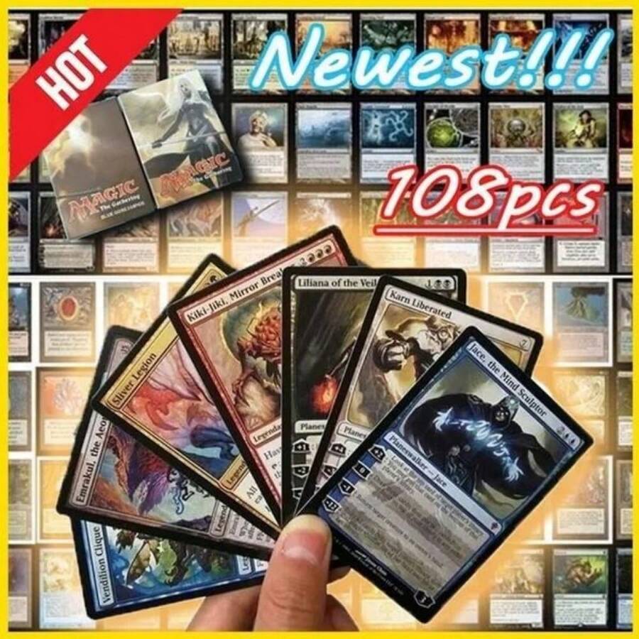 New 108 Pcs MTG Magic Cards Proxy Black Core Paper With Hologram Cards All Rare Expensive Cards - Beige - View 1
