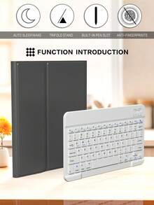 Keyboard Case Compatible With Ipad (A16) 11th Generation 10th Generation, 7th/8th/9th, Air 4th/5th/(M2) 2024 / (M3) 2025, Pro 11 (2018/2020/2021/2022) With PU Leather Cover, Detachable Wireless Keyboard Battery 150mAh & Built-In Pencil Holder English, Black - Black - View 7