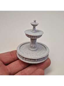 3D打印三层经典喷泉模型 - 精致的微缩景观中心摆件，适用于微缩景观、战棋地形、桌面角色扮演游戏场景、建筑模型、仙境花园和微缩模型收藏，微缩模型配件 - 彩色 - 查看 7