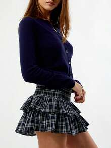 Womens Cardigan Sweaters Round Neck Long Sleeve Lightweight Button Down Sweater 2026 Spring Knit Tops - Blue - View 3