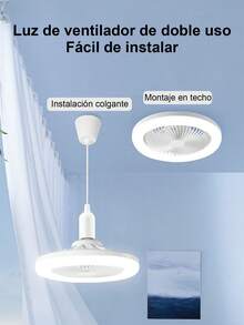 Lampara Ventilador, Foco Led Ventilador Abánico Techo, Ventilador De Techo E27,Lámpara Silenciosa Con Control Remoto Ventiladores Luces , lámpara de ventilador para habitación, salón, comedor, dormitorio - 1 unidad - Ver 7