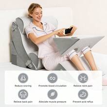 6PCS Bed Wedge Pillow Set For Sleeping Reading Pillow With 40D Memory And High Destiny Foam Orthopedic Support For Head/Back/Leg/Knee Post-Surgery And Reading Relief Adjustable Height - White - View 4