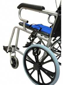 Cadeira De Rodas Dobrável Compacta Acolchoada Nova Até 100kg - Azul - Visão 6