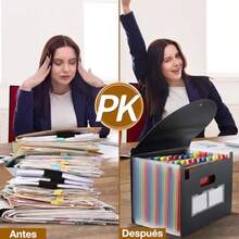 YQQ Administrador de Archivos25 Carpetas Ampliables Organizador de Documentos Etiquetas Coloridas Tamaño A4 Adecuado para la Escuela el Hogar y la Oficina Elementos Esenciales para el Aula1234 - Nergo - Ver 6