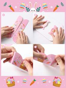 12个复活节主题一次性纸盘，彩色可爱兔子图案零食托盘，一次性食品容器，饼干烘焙托盘，爆米花盒，复活节快乐装饰品，复活节装饰品，复活节兔子主题生日装饰品，复活节派对用品，复活节家居装饰，厨房装饰，餐具装饰，复活节礼物，婴儿派对装饰，春季露营用品 - 復活節 - 查看 7