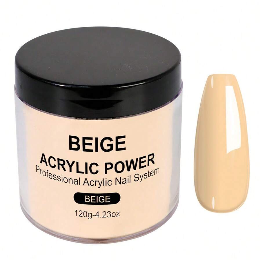 LIMEGIRL 超硬亚克力美甲粉 - 4盎司/120克 专业亚克力美甲粉 大容量装 或用于亚克力美甲艺术 3D法式美甲 延长甲 雕刻