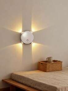 4-Way Lighting Motion Sensor Wall Light, Wireless Rechargeable, Body Induction Lamp For Hallway, Bedroom, Living Room Decor, Soft Lighting Nightlight, Magnetic Movable Portable Lamp, Minimalist Design - 1 Piece Of Four-head Cat-eye Sensor Light - View 4