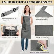 Chef Apron For Men And Women Wash Free Bib Apron With 2 Pockets Water & Oil Proof Adjustable Aprons,Grey - Grey - View 5