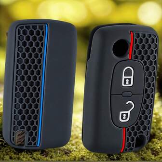Silikonnyckelfodral för bilnyckel med 2 knappar för Peugeot 206 308 3008 Expert Partner Citroen C3 Pluriel Picasso Berlingo