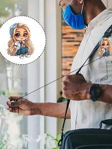 2D Flat Acrylic Nurse Girl ID Card Holder - Retractable Badge Reel, Durable Tag, Suitable For Medical Students And Practicing Nurses - Durable PMMA Material, For Workplace ID, Medical Tag Clip | Fun Design | Durable Acrylic Material, Nurse Accessories, Back To School, Teacher Gift - Multicolor - View 5