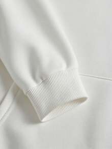 Y2K, 320g Retro Street Style Women's Autumn/Winter Clothes, Fashionable Loose Hooded Sweatshirt, Long Sleeve Sweatshirt, Letter And Floral Print, Soft Fabric, Unisex One-Piece Design, A Fun Top That Can Be Layered Or Worn Alone. - 白色 - 查看 4