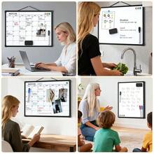 MaxGear Monthly Calendar Dry Erase Board For Wall, 16\X12\ Small Hanging Double-Sided White Board, Portable Whiteboard For Planning, Drawing, Memo, To Do List, Schoolsss, Home, Office, Black Frame,Black - Black - 查看 9