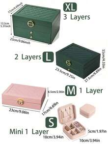 1pc 3-Tier Jewelry Storage Box, Watch Organizer, Earring Holder, Necklace Display, Bracelet Tray, Ring Case, Large Capacity 3-Layer Jewelry Box With Lock, Space-Saving Earring & Accessory Storage Box