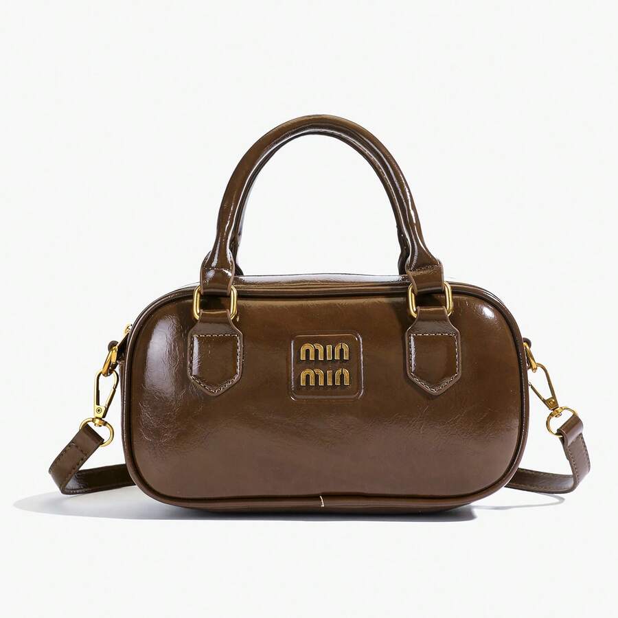 高品质女士奢华真皮设计师品牌单肩手提包、托特包、斜挎包 - 棕色 - 查看 1