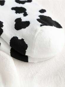 5 Pairs/10 Pairs (Random Style) Spring/Summer Black & White Cartoon Cow Ear Cut Ankle Socks, Cute Japanese Style Short Women Socks - Multicolor - View 11