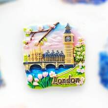1pc Resin Britain London Tower Bridge Big Ben Elizabeth Tower White Cliffs Of Dover Fridge Magnet Travel Souvenir Landmark Magnetic Sticker Sheep Wales Brecon Beacons Park Home Decor, Meaningful Creative Gift, Thames River - Multicolor - View 11