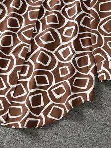 女士全身印花前扣短款后长款度假家居阿拉伯风格上衣 - 彩色 - 查看 5