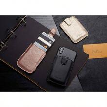 Soporte para Tarjetas de Telfono, Funda RFID, Portafolios de Cuero Sinttico, 5 Tarjetas de Efectivo para/Android/Todos los Telfonos Inteligentes Dorado - Aire - Ver 8