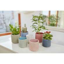 Bloomingville A75100047 Sky Blue & Cream Stoneware Pot with Crackle(5" Azul) - Multicolor - Ver 2