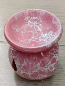 1个粉色裂纹釉陶瓷工艺香炉，圣诞节、新年、情人节礼物 - 粉色 - 查看 3