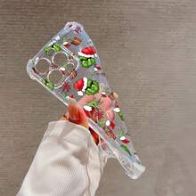 Funda para teléfono con diseño navideño del , compatible con teléfonos ,  17,  16 Pro Max,  15 Pro Max,  13 y  12. Fabricada en TPU para una protección total contra golpes y caídas. Ideal para regalar en Navidad, celebrar en familia o con amigos. - transparente - Ver 6