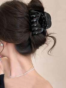 Clip para el cabello con forma de calabaza grande, clip de garra sobredimensionado minimalista, adecuado para cabello grueso y fino, clip para el cabello de mujer antideslizante, nuevo accesorio de alta gama para el moño del cabello de otoño/invierno para el atuendo de vacaciones de verano, accesorios para el cabello de viaje - Multicolor - Ver 7