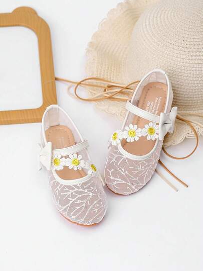 1 Pair New Spring Lace Flat Shoes For Female Students, School, Outdoor, Comfortable, Infant Toddler Shoes, Fashion Baby Shoes, Suitable For Little Girls, Toddler Outdoor Flat Leather Shoes