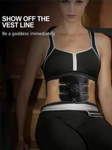 Battery Powered Smart Abdominal Muscle Stimulator Trainer, Unisex Fitness Equipment For Abdominal Exercise - Black - View 9