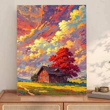 1 Piece 40*50cm Sunshine Mountain Digital Oil Painting, DIY Acrylic Painting Kit, Ideal Gift For Friends And Family, Hand-Painted Coloring, A Surprising Gift - Multicolor - View 2