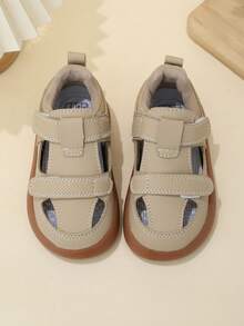 Toddler Boys/Girls Closed Toe Sandals, Infant Soft Bottom Anti-Slip Prewalker Shoes - Khaki - View 3