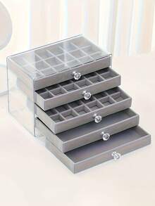 5-Layer 54-Grid Acrylic Jewelry Box, Transparent Jewelry Storage Box, Velvet Drawer Jewelry Box, 54-Grid Large Capacity Jewelry Box, Suitable For Home And Travel, Fade-Resistant Soft Pad Drawer Design, Ladies Accessory Display Box, Jewelry Box With Multiple Drawers - 54 Grid 5 Layers Acrylic - View 15