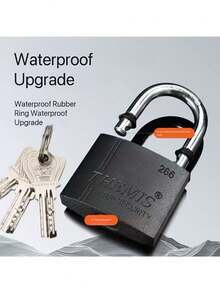 (Heavy Duty Metal Padlock With 4 Keys) Indoor/Outdoor Weatherproof Security Lock | Rust-Resistant Brass Core, Dust Cover & Steel Chain - Suitable For Gates/Sheds/Cabinets/Cages (Single Lock Set), Perfect Christmas & New Year Gift - Multicolor - View 3
