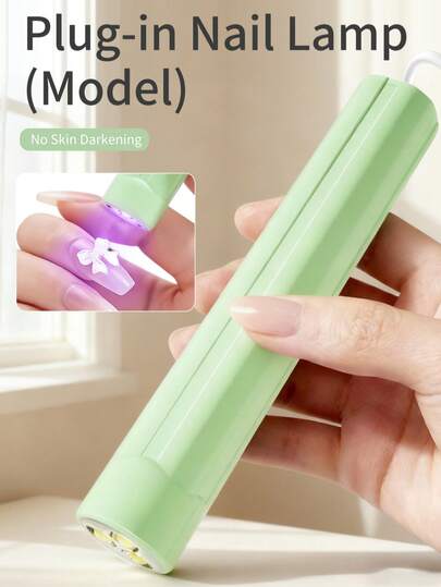 XEIJAYI 【无需电池】便携式LED美甲灯笔，迷你美甲烘干机，适用于假指甲，绿色单指美甲烘干机，适用于手指甲、脚趾甲、凝胶指甲油等。