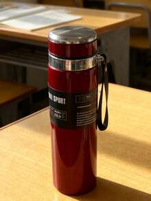 Termo 1000 ml acero inoxidable térmico botella para agua y bebidas, accesorio resistente y duradero, mantiene líquidos fríos o calientes por largo tiempo, diseño práctico para gimnasio, trabajo, viajes y uso diario, libre de BPA, tapa segura y fácil de transportar, producto eficiente y saludable - Rojo - Ver 7