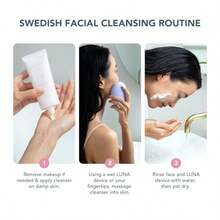 PZW-FOREO Set Deep and Gentle LUNA 4 Sensitive - Cepillo limpiador facial para piel sensible + limpiador LUNA Micro-Foam Cleanser 2.0 100 ml + Masajeador facial reafirmante de limpieza profunda de silicona8766 - Morado - Ver 3