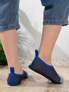 儿童/幼儿卡通印花速干沙滩/水鞋，软底夏季游泳冲浪鞋 - 藏蓝色 - 查看 4