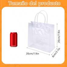 zxr Bolsas de Regalo de PVC Transparente con Asas30 Piezas Bolsas de Dulces para Fiestas para Dulces Bolsas de Compras Reutilizables Fiestas Infantiles Bodas Cumpleaños 30125 - Transparente - Ver 5