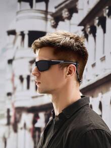 POLASUP 2副运动骑行驾驶钓鱼时尚眼镜，户外徒步旅行骑行眼镜，带硅胶防滑垫（含硅胶眼镜带、便携式眼镜盒、清洁布） - 2set黑灰框/全灰片 - 查看 7