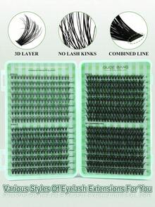 400pcs C-Curl Fluffy 3D Mink Eyelashes, High Quality, Lowest Price, New DIY False Eyelashes, Soft & Voluminous, Suitable For Makeup, Eyelash Extension, Short Lashes, DIY Lashes, Light Color Lashes, DIY Eyelash Extension At Home - 多色 6 - 查看 4