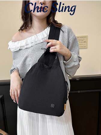 SHILAN 2025夏季拉链双肩包。休闲优雅的女士手提包，可单肩背或双肩背，多功能拉链单肩包，涤纶内衬。