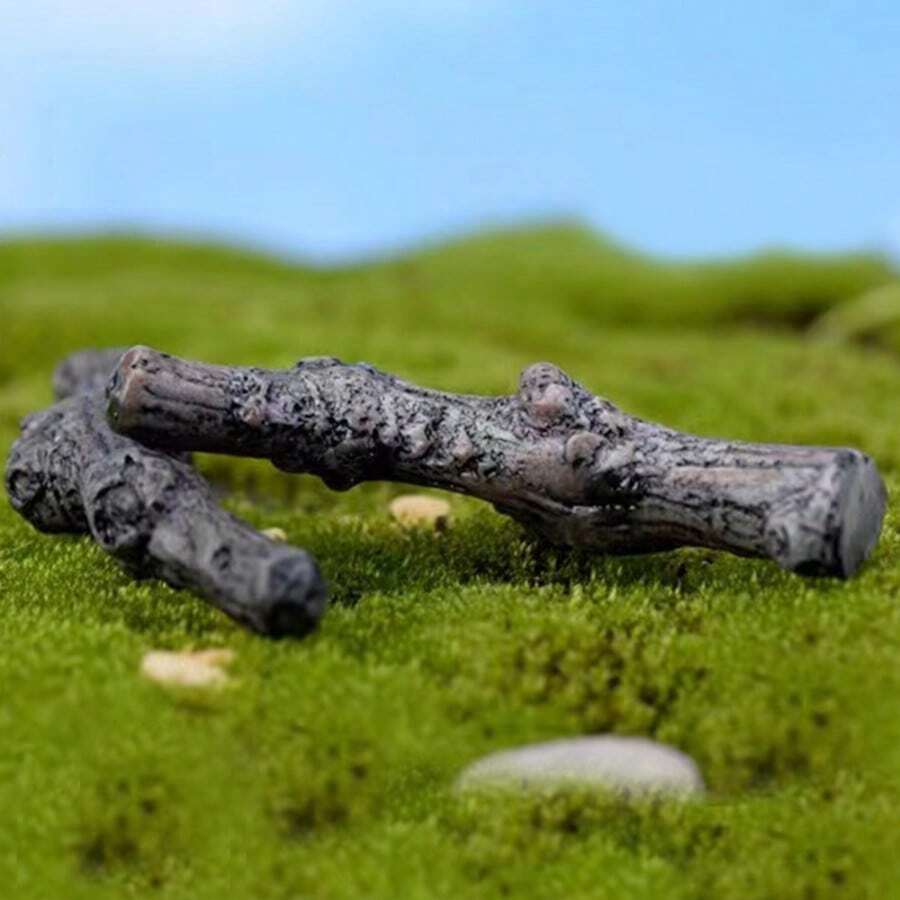 3pcs Artificial Dried Tree Branches Micro Landscape Potted Plant Ornaments, Miniature Resin Crafts Decor For Micro Landscape