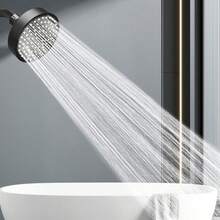 Cabezal de ducha ajustable en múltiples ángulos Cabezal de ducha | Rociador de ducha | Accesorios de baño Rociado tipo lluvia de alta presión Construcción en ABS con boquillas de silicona anti-obstrucción Diseño que ahorra agua Ideal para usuarios domésticos que buscan una experiencia de baño de lujo - Negro - Ver 7