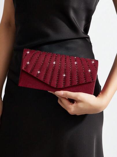 REMANLAND A Sparkling And Elegant Women's Clutch, Rhinestone Striped Evening Bag And Party Bag, Suitable For Women's Parties, Weddings, Banquets, And Receptions. Perfect For Women Attending Parties, Weddings, Balls, And Banquets/Receptions, This Evening Bag And Shoulder Bag Makes A Wonderful Gift For Women.