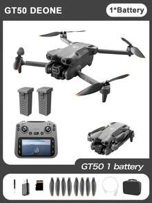 New GT50 HD Drone With Remote Controller, Equipped With 5.64-Inch Real-Time Display Screen To View Aerial Footage - Grey - View 16